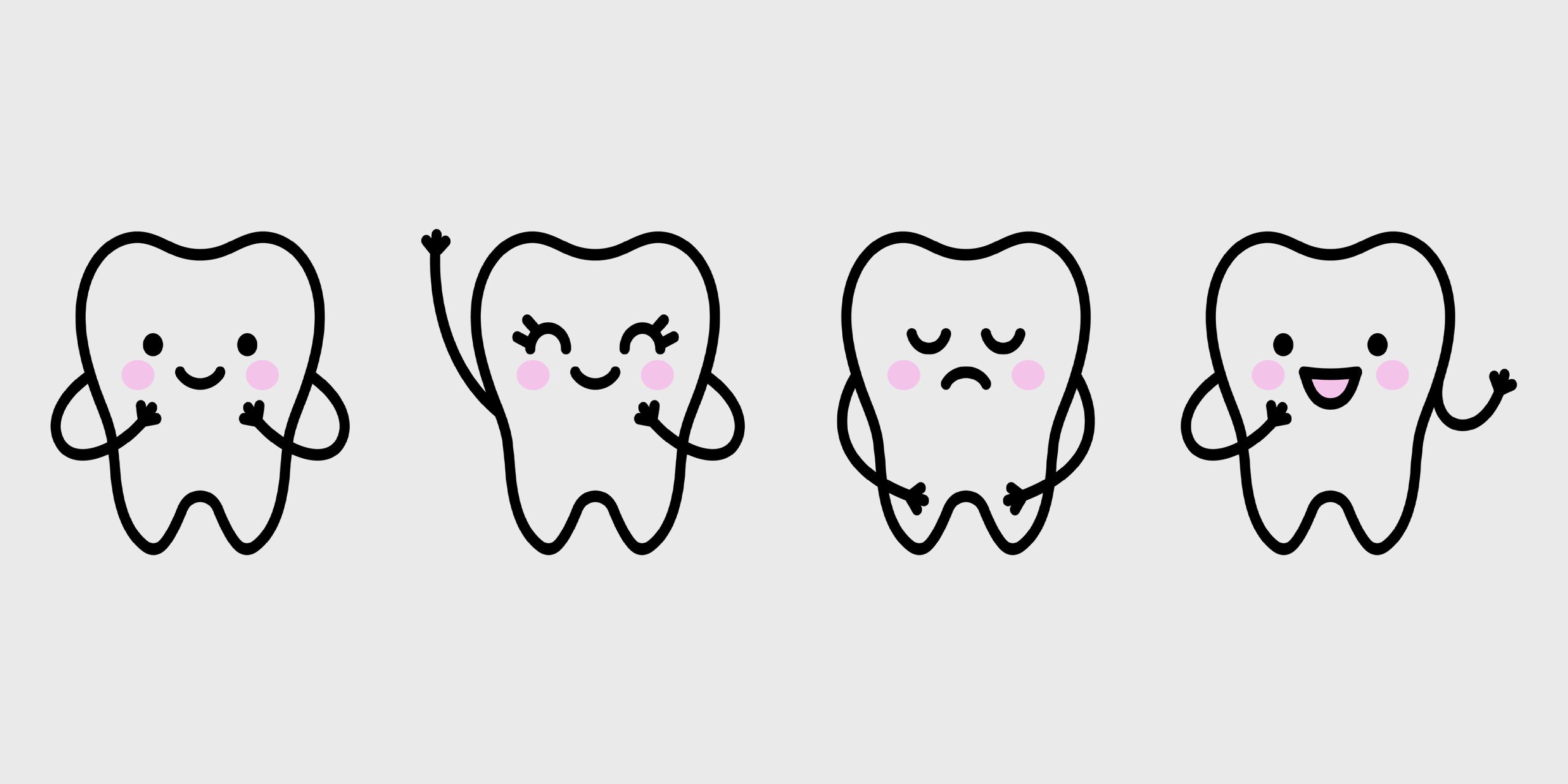 Smiling baby teeth symbol