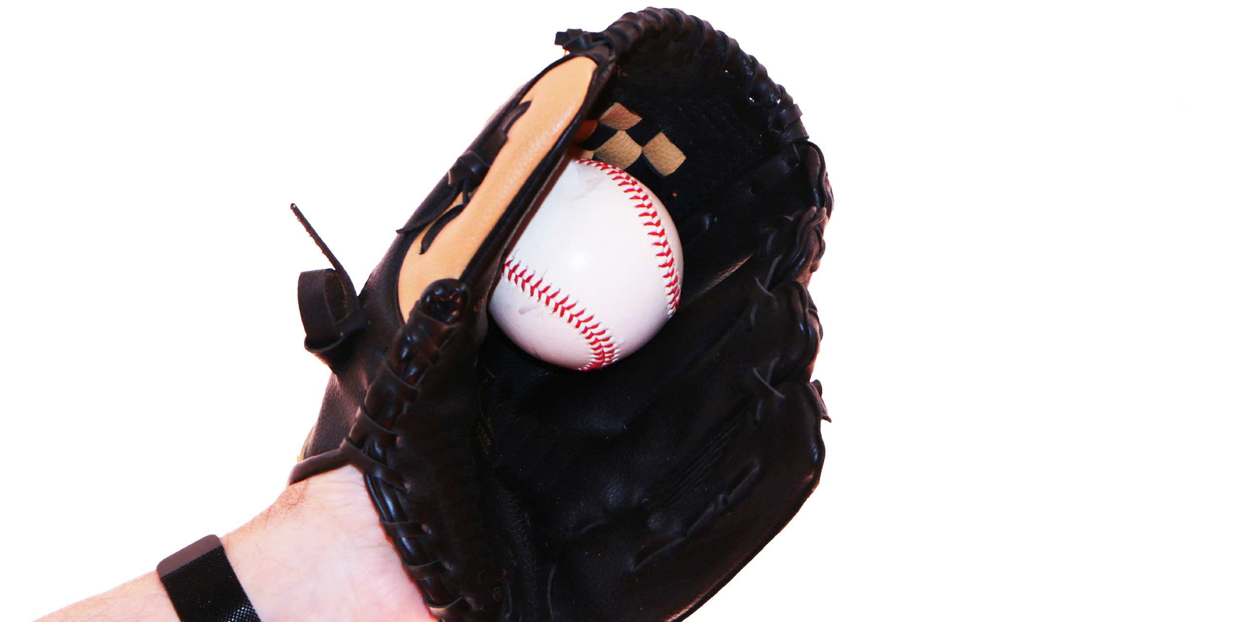 athlete caught a baseball